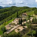 View of luxury home Gaiole in Chianti Siena Tuscany Italy