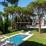 View of pool and luxury villa Pisa Tuscany Italy