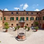 View of historic villa Torrita di Siena Tuscany Italy