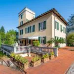 Exterior view of luxury villa home Lucca Tuscany Italy