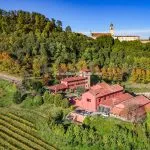 View of Piedmont Italy Vineyard estate and villa for sale