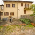 View of garden and townhouse bed and breakfast Sansepolcro Tuscany Italy