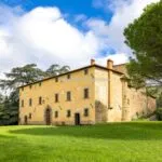External view of Italian castle for sale, Arezzo Tuscany Italy