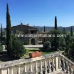 External view of buildings on wine estate for sale Montalcino Siena Tuscany Italy