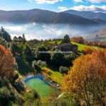 View of bio lake and land at Umbria farm estate for sale