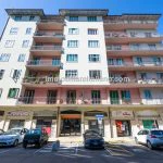 External view of apartment building, Sansepolcro, Tuscany, Italy