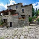 External view of Italian countryside home near Sansepolcro in Tuscany