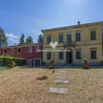 View of main villa on Tuscan wine estate near Montespertoli Florence Tuscany Italy
