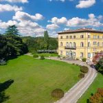 View of luxury historic villa Lucca Tuscany italy