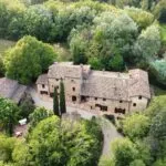 View of hamlet and agriturismo Umbertide Umbria Italy