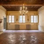 Internal view of restored historic palazzo home, Sansepolcro Tuscany Italy