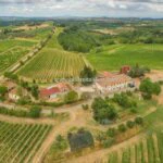 Aerial view of Chianti Tuscany wine estate for sale