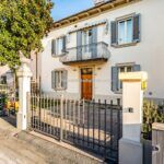 View of front of art nouveau home Arezzo Tuscany Italy