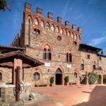 External view of Tuscan restored castle near Bucine and Arezzo