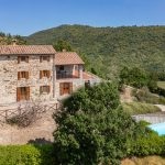 View of Caprese Michelangelo home and pool Tuscany Italy