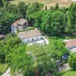 Aerial view of Italian hamlet for sale