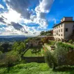 Side View of Florence villa, guest accommodation and gardens.