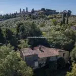 View of country home for sale and view on San Gimignano