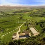 Aerial view Tuscan equestrian agriturismo