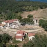 View of Italian farmhouses and Tuscan hamlet