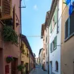 Street view of townhouse in Città di Castello Umbria Italy