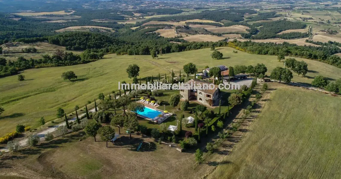 Restored stone Tuscan farmhouse with pool