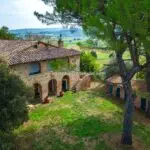 View of Cetona farmhouse agriturismo in Tuscany