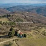 Aerial view of Tuscan farm
